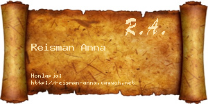 Reisman Anna névjegykártya